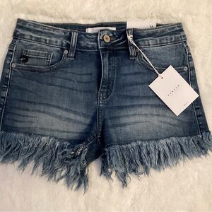 NWT KANCAN FRINGED DENIM SHORTS